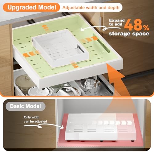 Pull out Cabinet Organizer Expandable W(12"-20") and D(16"-22"), No
