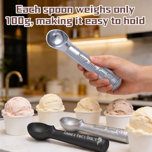 Personalized Ice Cream Scoop with Name, Custom One Piece Metal Scoop