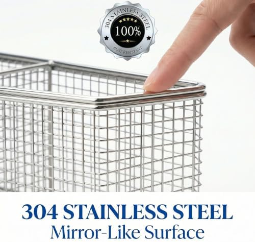 2-Piece Dishwasher Basket for Silverware, 304 Stainless Steel