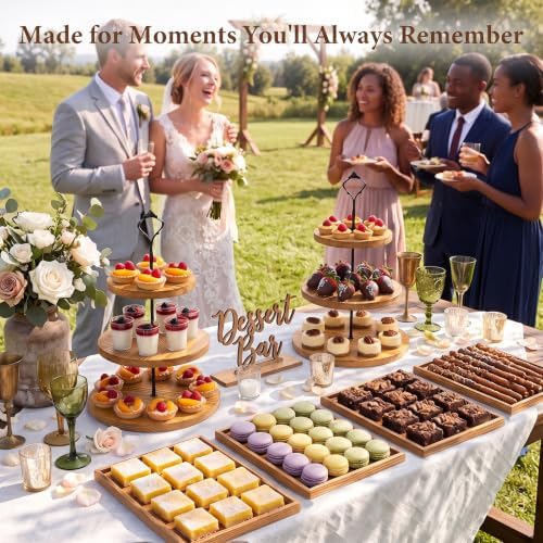 6pcs Wooden Dessert Table Display Set, 3 Tier Cupcake Stand Set with