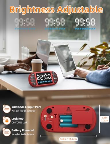 DOOMAY Magnetic Digital Kitchen Timer for Classroom Countdown