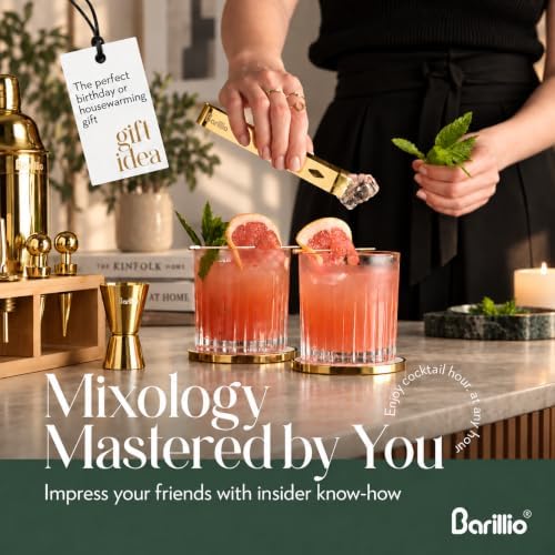 Barillio Gold Bartender Kit - Stainless-Steel Cocktail Shaker Set