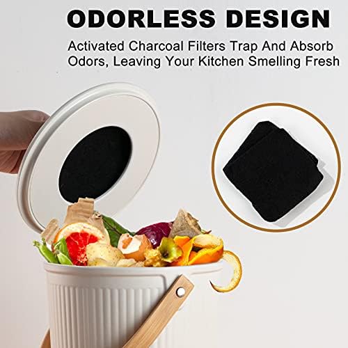 LALASTAR 1 Gallon Bamboo Fiber Kitchen Compost Bin with Lid
