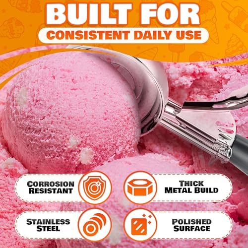 Stainless Steel Ice Cream Scoop with Trigger Release, 4 Oz #8 Disher