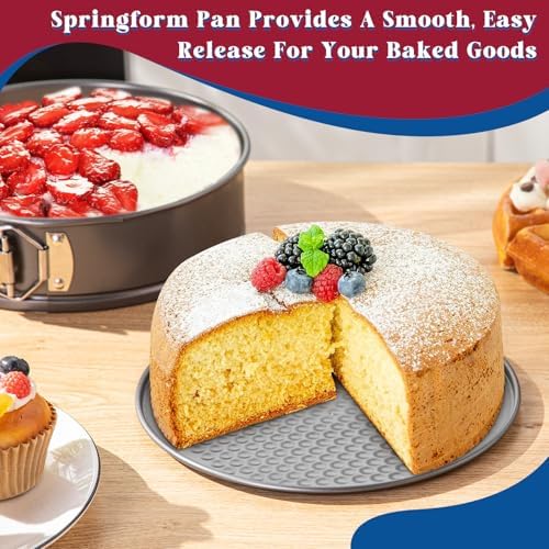 Pickmesh 3 Pcs Nonstick Springform Pan Set, 150 Pcs Parchment Liners