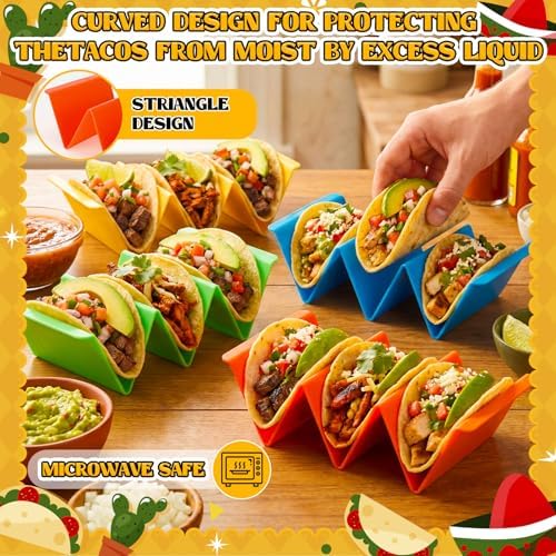 LemonRoad 3 Pcs 12 Inch Tortilla Warmer Pouch with 4 Taco Holder