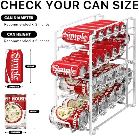 Simple Houseware Stackable Soda Can Dispenser Rack, 2-Pack, White