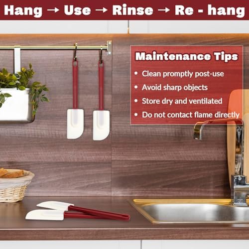 4 PCS Heat Resistant Silicone Spatulas, 10-Inch Silicone Scraper