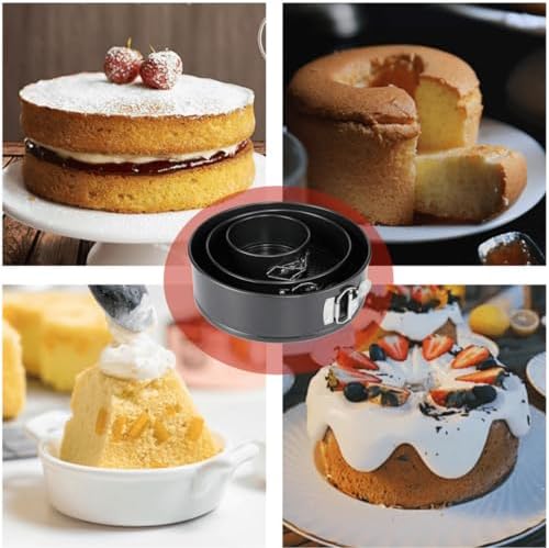 3 Sets (4”/7”/9”) Round Baking Pan Springform Round Set,Stainless