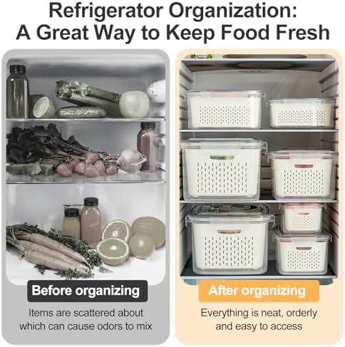 YudouTech 4 PCS Fruit Storage Containers with Removable Colander