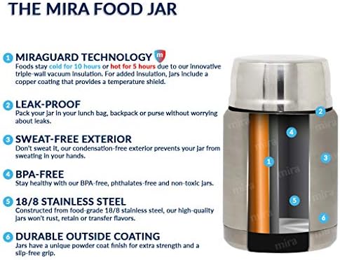 MIRA 2-Pack Food Thermo Set (15 oz) for hot and cold foods - Insulated