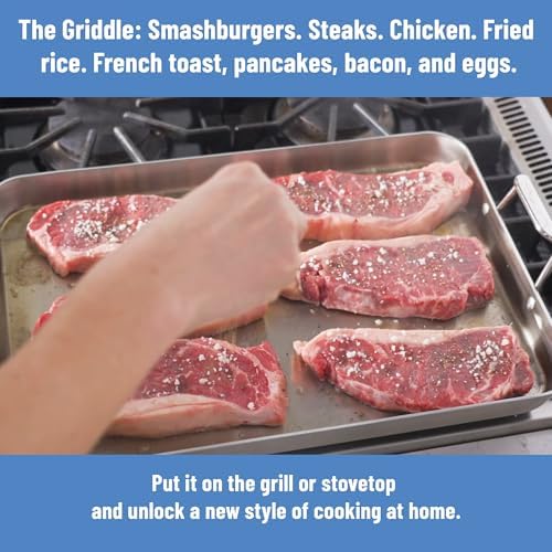Misen Stainless Steel Roasting Pan with Handles - Versatile 5-Ply
