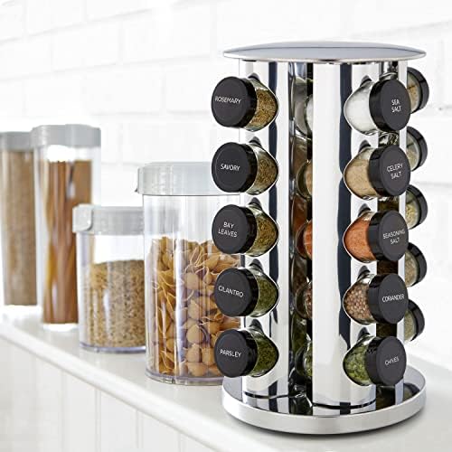 Kamenstein 20 Jar Revolving Countertop Spice Rack with Spices