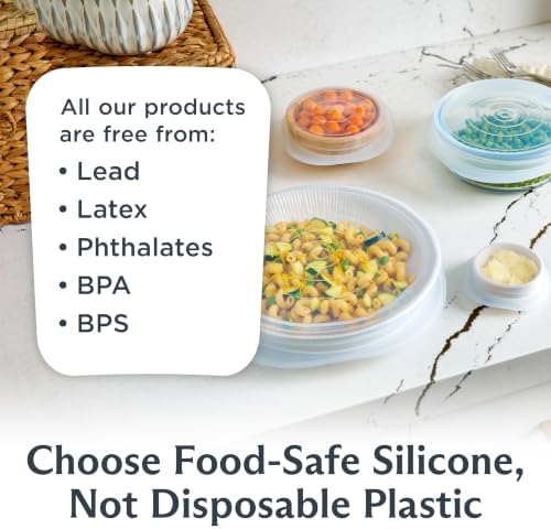 Stasher Reusable Silicone Stretch Lids, Clear, 4-Pack