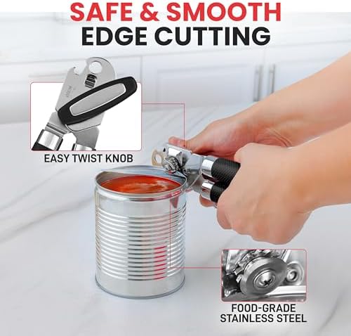 Zulay Kitchen Can Opener with Large Bottle Opener