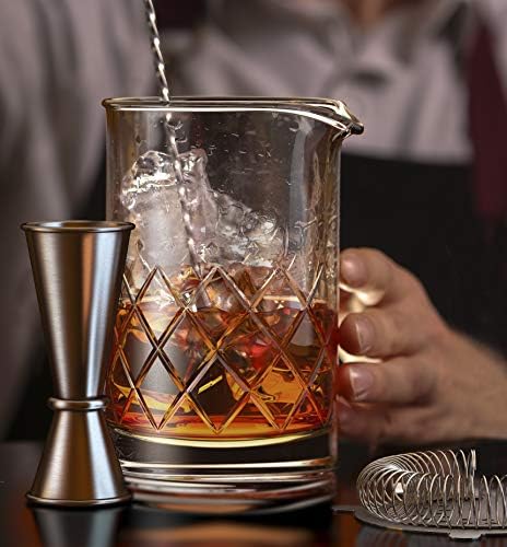 MOFADO. Premium Crystal Cocktail Mixing Glass Set - Professional