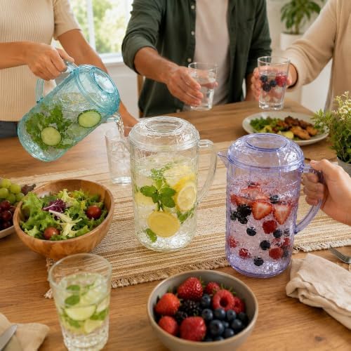 Clear Acrylic Water-Pitcher With Lid (74.39 oz),BPA Free