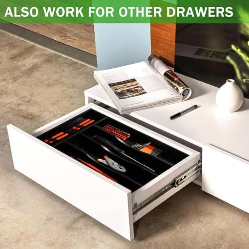 Greenual Black Silverware Organizer 10 In Utensil Organizer Silverware