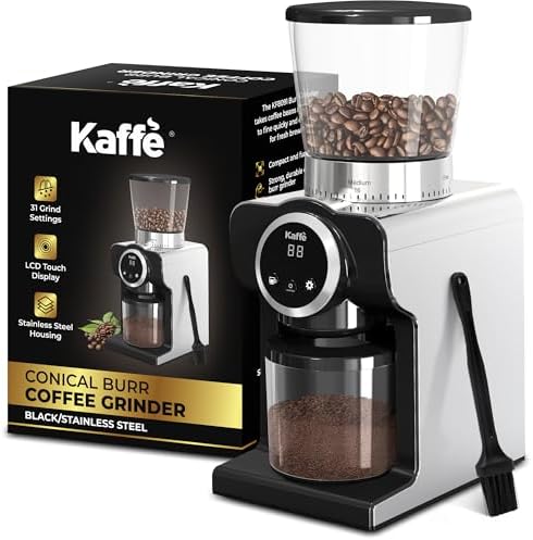 Kaffe Electric Burr Coffee Grinder, 9oz, Stainless Steel