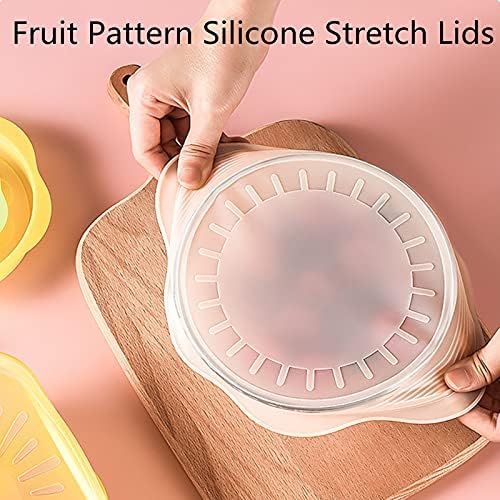 Comais Silicone Stretch Lids, 6Pcs, Fruit Pattern
