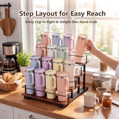 4-Tier Water Bottle Rack for 16 Stanley 40 oz Tumblers