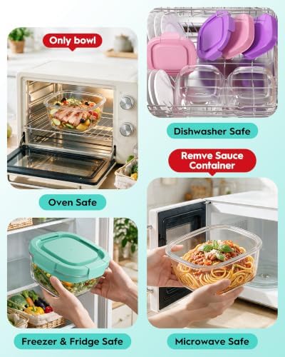 56oz Glass Salad Container with Airtight Lid