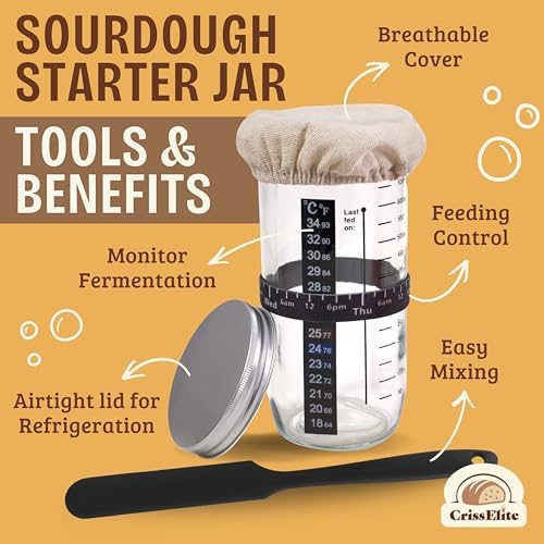 Sourdough Starter Kit with 9" Banneton Basket and 24oz Jar