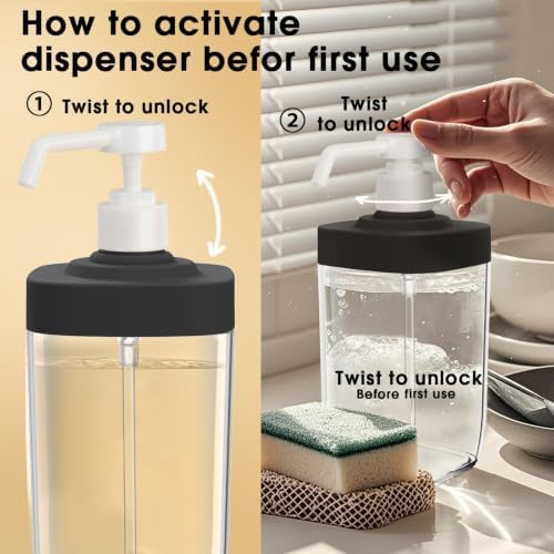 Kitchen Soap Dispenser with Sponge Holder, 800ml