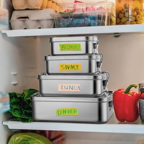 Leonyo 18/10 Stainless Steel 28oz Metal Lunch Bento Box with Divider