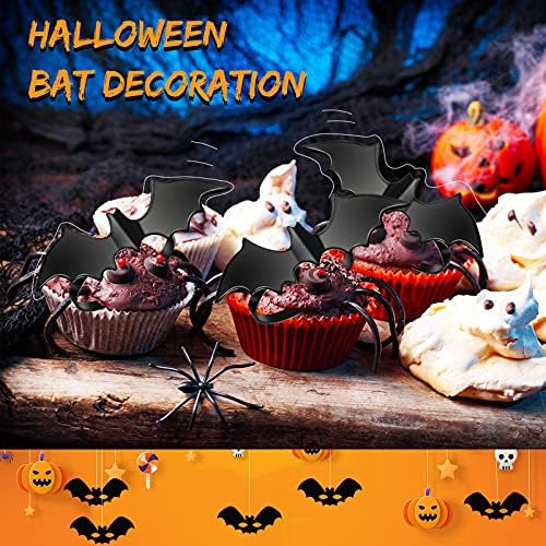 CHENGU 12 Pcs Halloween Bat Napkin Rings, Black Metal Alloy Napkin