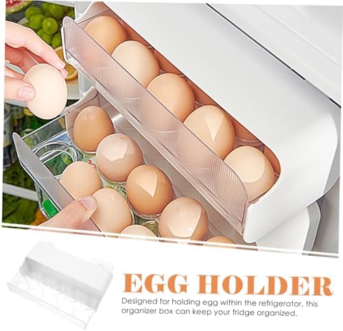 PET Fridge Egg Box with Drawer Design, 10 Slots for Eggs Xmas