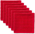 DII Basic Terry Collection Solid Windowpane Dishcloth Set, 12x12, Red