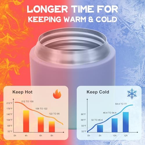 2 - in - 1 Soup Thermo for Hot Food 14oz with Snack Box Container Leak
