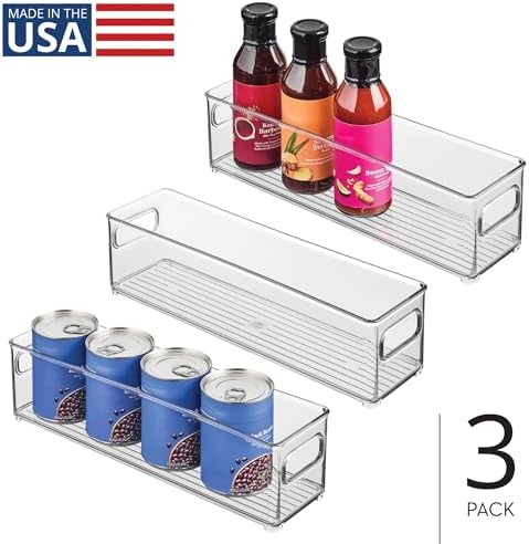 iDesign Stackable Fridge Bins with Handles, Set of 3