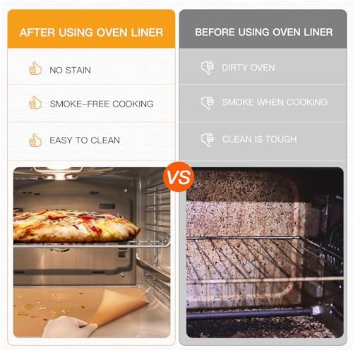 4 Pack Large Copper Oven Liners for Bottom of Oven BPA and PFOA Free