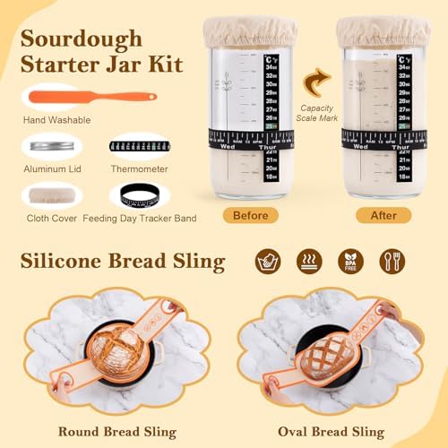 Sourdough Starter Kit, 9-Inch Round and 10-Inch Oval Baskets