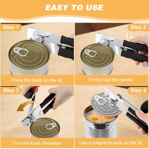 Commercial Can Opener Heavy Duty, Hand Crank for Large Cans,2pcs