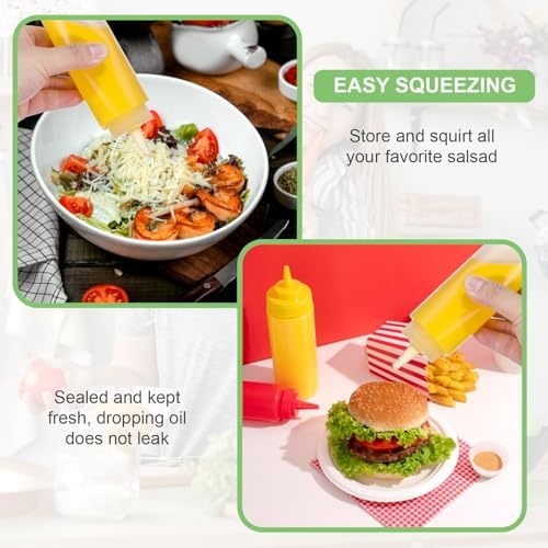 20 Pcs 8 OZ Squeeze Bottles, Condiment Squeeze Bottle, Plastic Squeeze