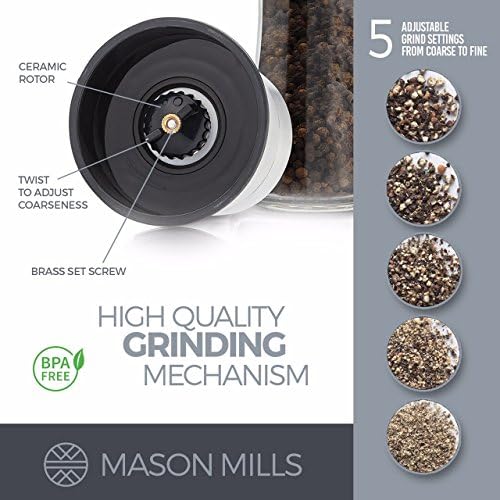 Mason Mil Stainless Steel Salt and Pepper Grinder Set