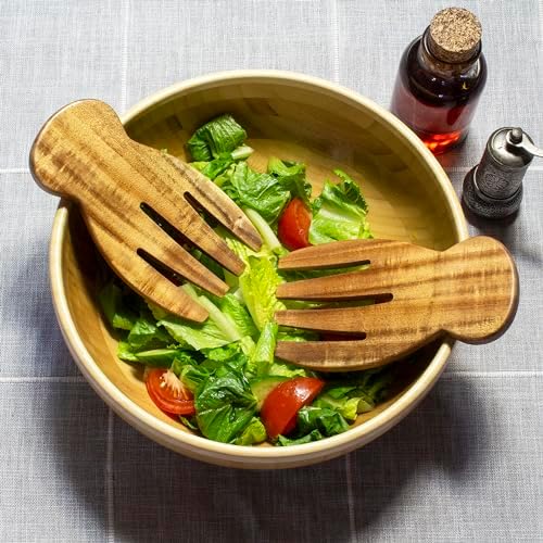 TB Home Salad Hands – Acacia Wood Salad Serving Utensils for Tossing &