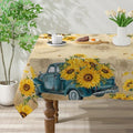 Sunflower Tablecloth 52x70 Inch, Yellow Summer Decor for Home