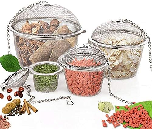 4 PCS Chained Lid Stainless Steel Tea Strainer Mesh Infuser Tea Ball