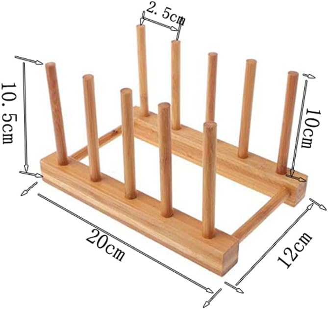 YWSHF 2 PCS Bamboo Wooden Dish Rack Dishes Drainboard Drying Drainer Storage - Image 8