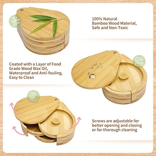 Margarita Salt Rimmer Set,1 Pack 3 Tier Bar Glass Rimmer Bamboo Wood