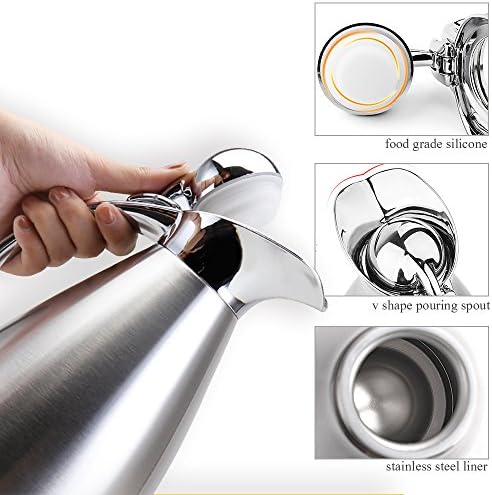 68 Oz Stainless Steel Thermal Carafe - Double Walled Vacuum Insualted