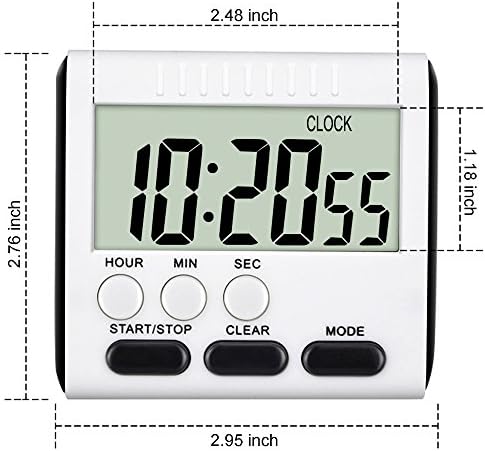 Mudder 3 Pcs Magnetic Digital Kitchen Timers, Black