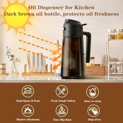 Oliver Oil Sprayer Dispenser, 16oz Dark Glass