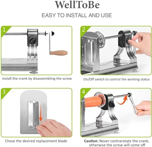 6-Blade Vegetable Spiralizer, 304 Stainless Steel