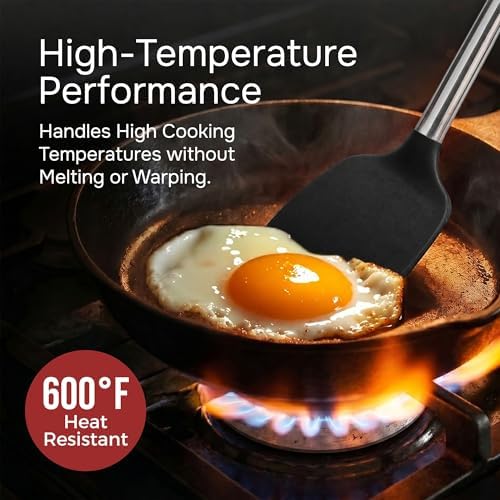 Silicone Spatula Set (2-Pc) - 600°F Heat Resistant, BPA-Free