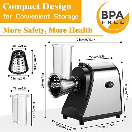 Electric Cheese Grater with 5 Blades, 250W